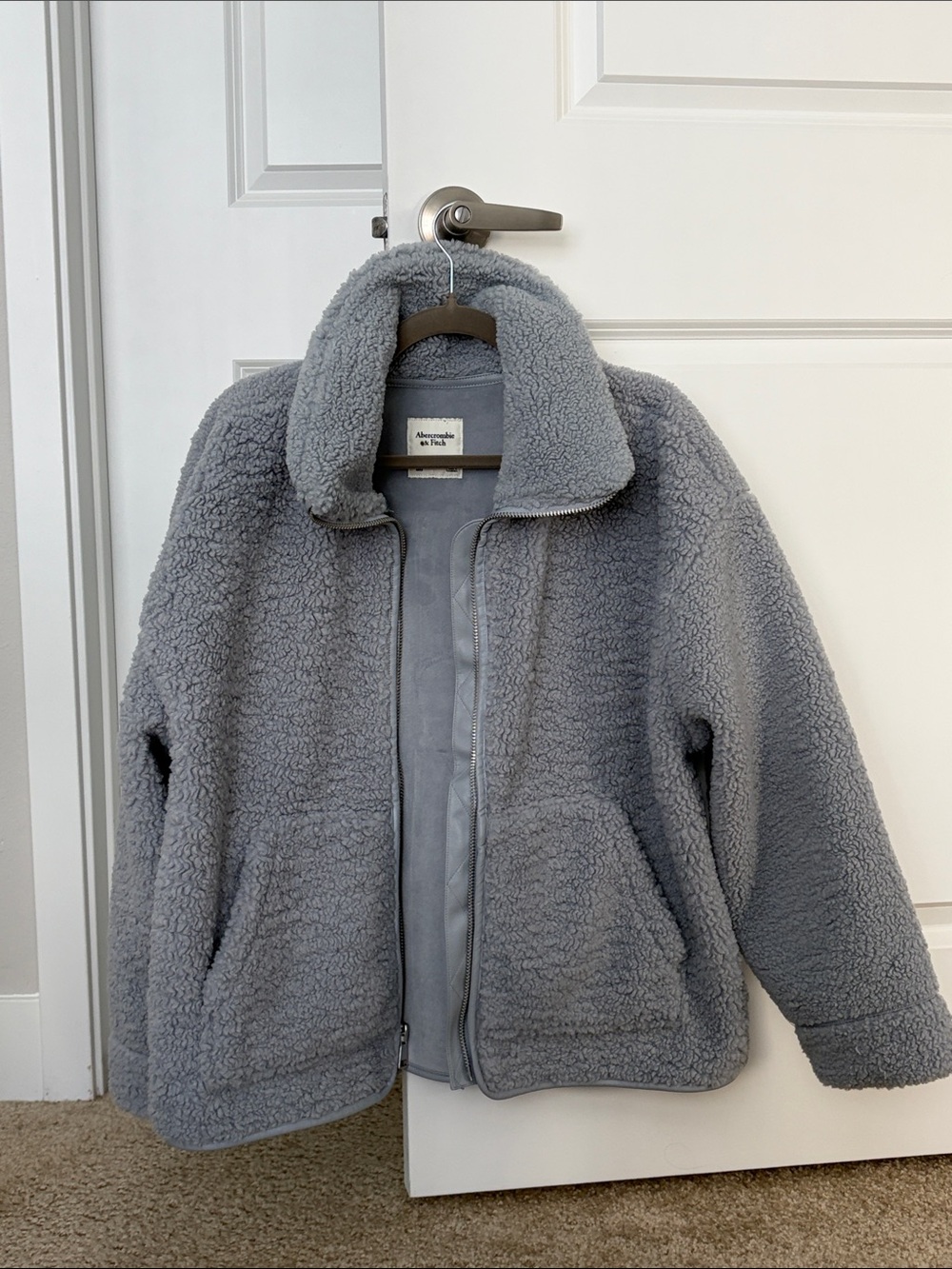 Abercrombie & Fitch Periwinkle Oversized Teddy Coat - OBO